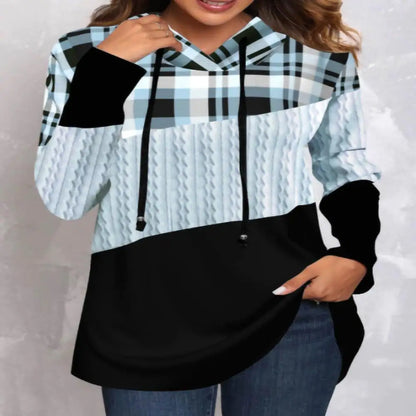 Women's Hooded Long-Sleeved Loose Pullover Sweater