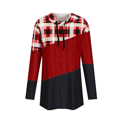 Women's Hooded Long-Sleeved Loose Pullover Sweater