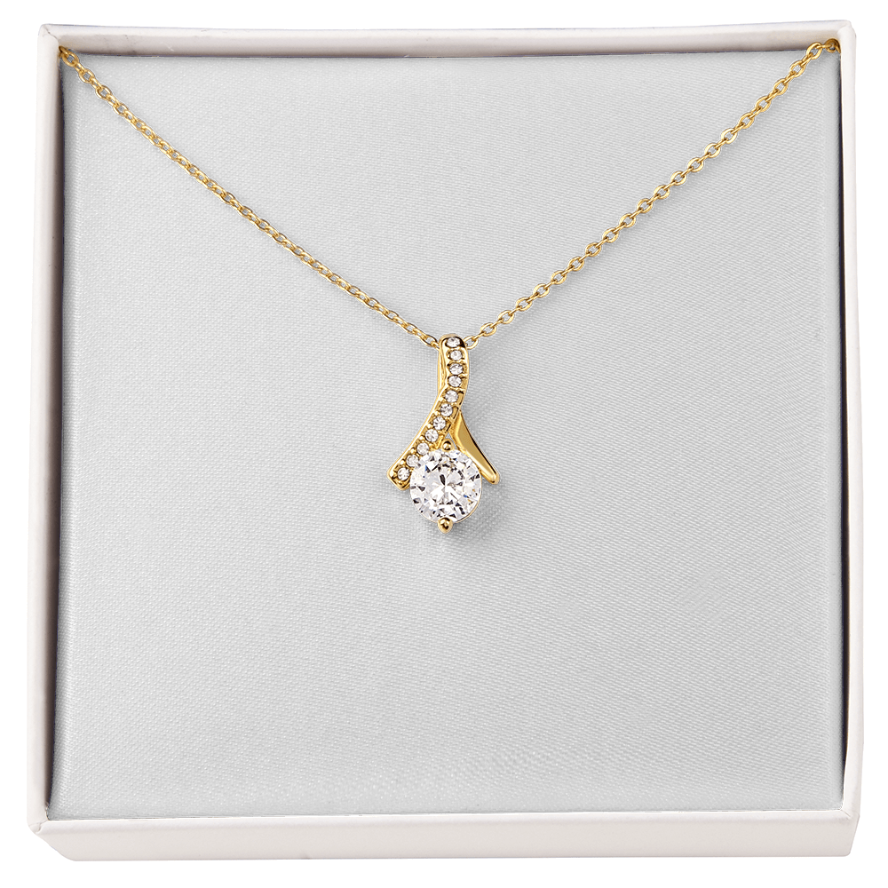 Alluring Beauty Necklace - Elegant Two-Tone Gold Pendant Gift for Her