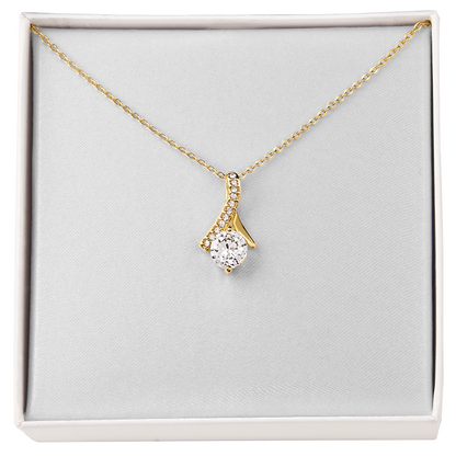 Alluring Beauty Necklace - Elegant Two-Tone Gold Pendant Gift for Her