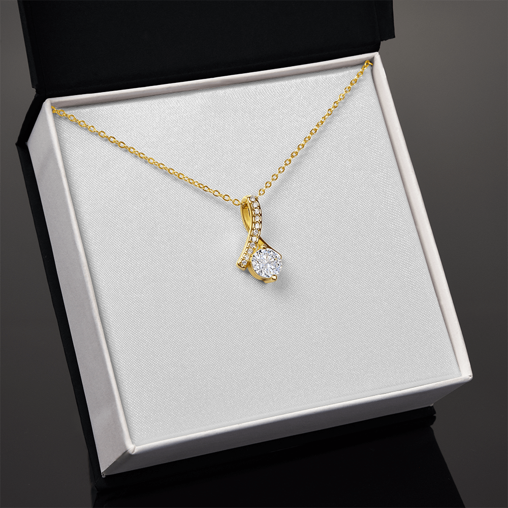 Alluring Beauty Necklace - Elegant Two-Tone Gold Pendant Gift for Her