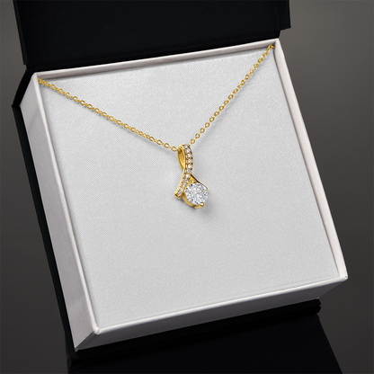 Alluring Beauty Necklace - Elegant Two-Tone Gold Pendant Gift for Her