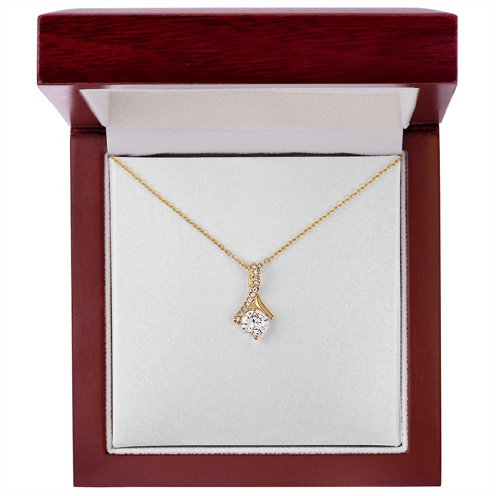 Alluring Beauty Necklace - Elegant Two-Tone Gold Pendant Gift for Her