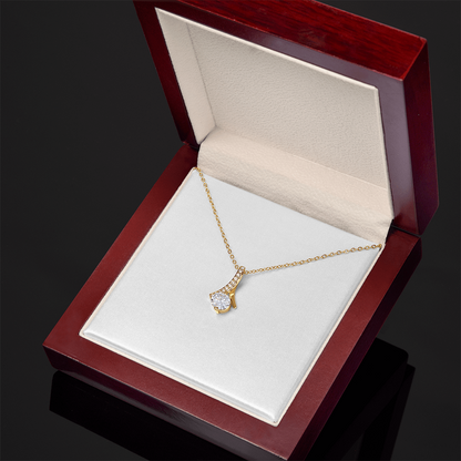 Alluring Beauty Necklace - Elegant Two-Tone Gold Pendant Gift for Her