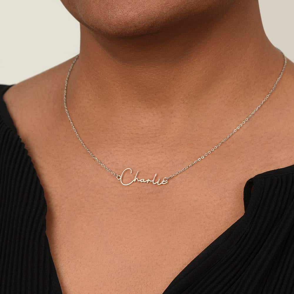 Personalized Signature Name Necklace - Custom Handwriting Jewelry Gift for Her
