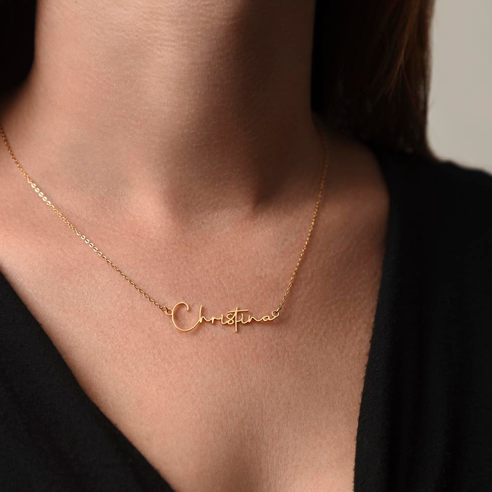 Personalized Signature Name Necklace - Custom Handwriting Jewelry Gift for Her