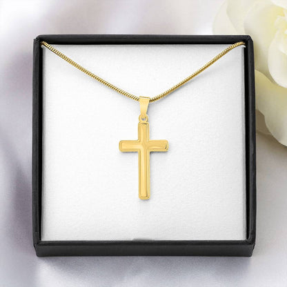 Artisan Cross Necklace with Snake Chain - Handcrafted Religious Jewelry Gift
