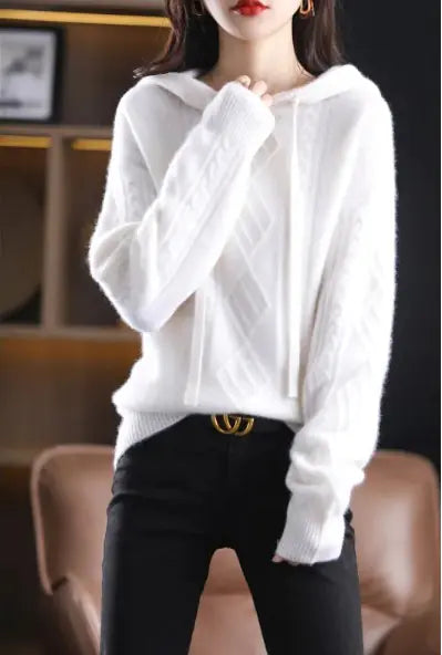 Autumn Hooded Long Sleeve Loose Sweater women