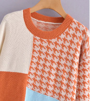 Loose Long-Sleeved Knitted Pullover Sweater