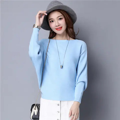 Women's Loose Long-Sleeved Knitted Pullover Sweater
